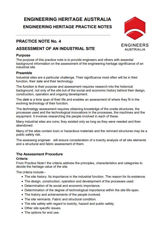 Cover for Assessment of an industrial site