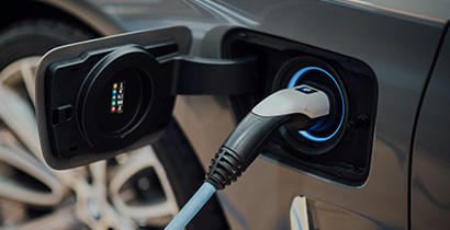 Charging point on a car where the petrol port would usually be