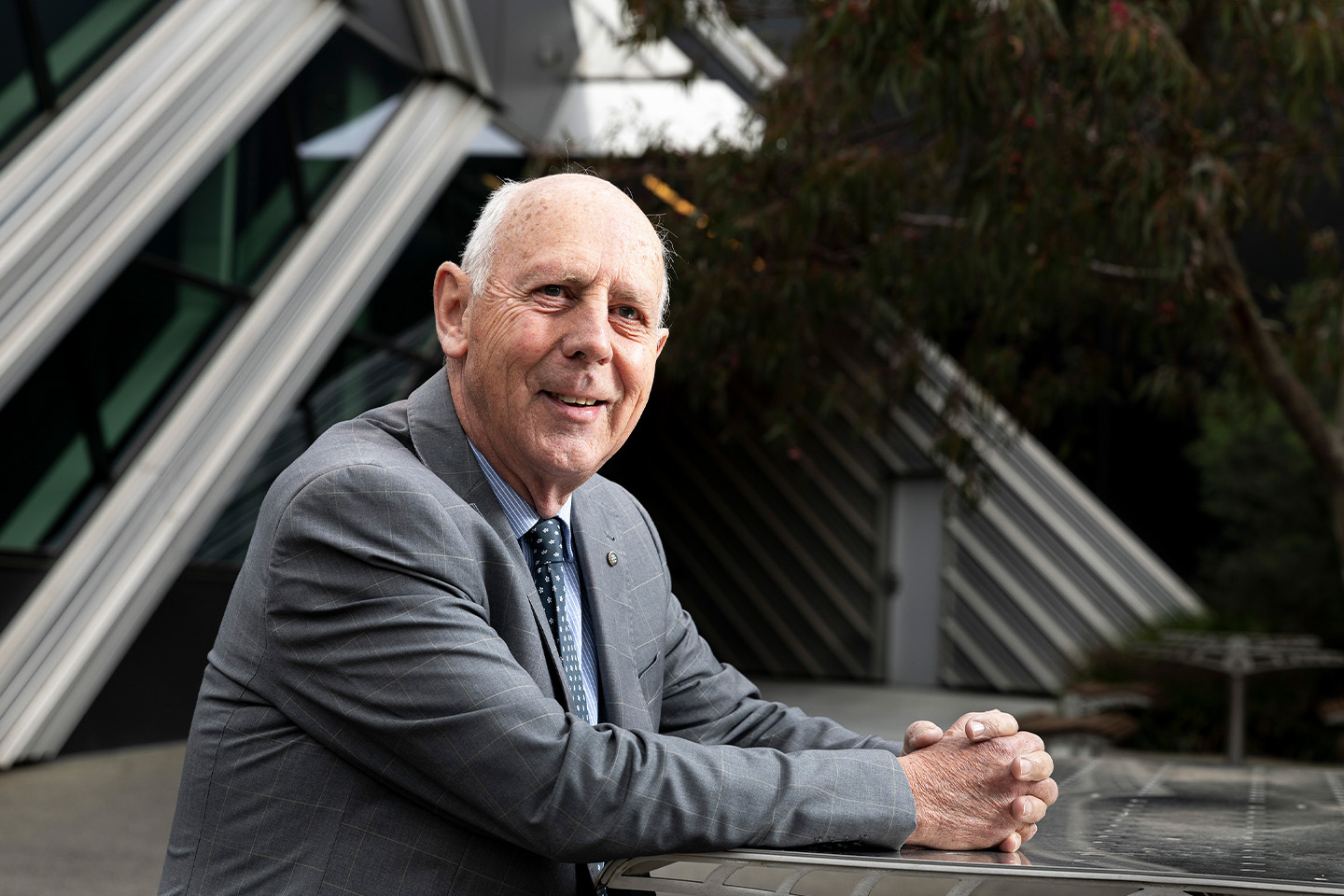 Peter Rogers smiling at camera