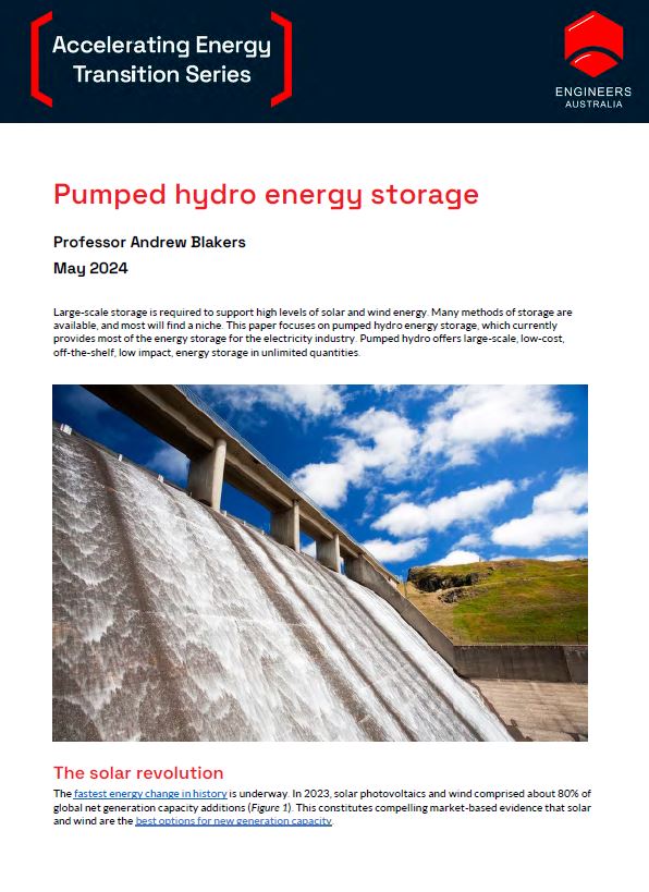 Cover of pumped hyrdo energy storage