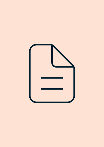 Pale orange background with navy symbol